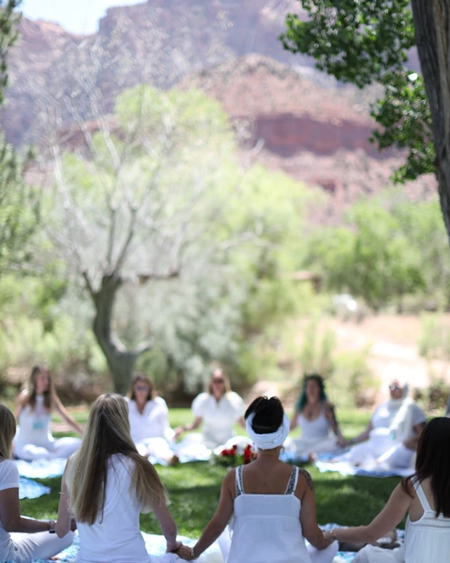 Women gathering at Zion National Park