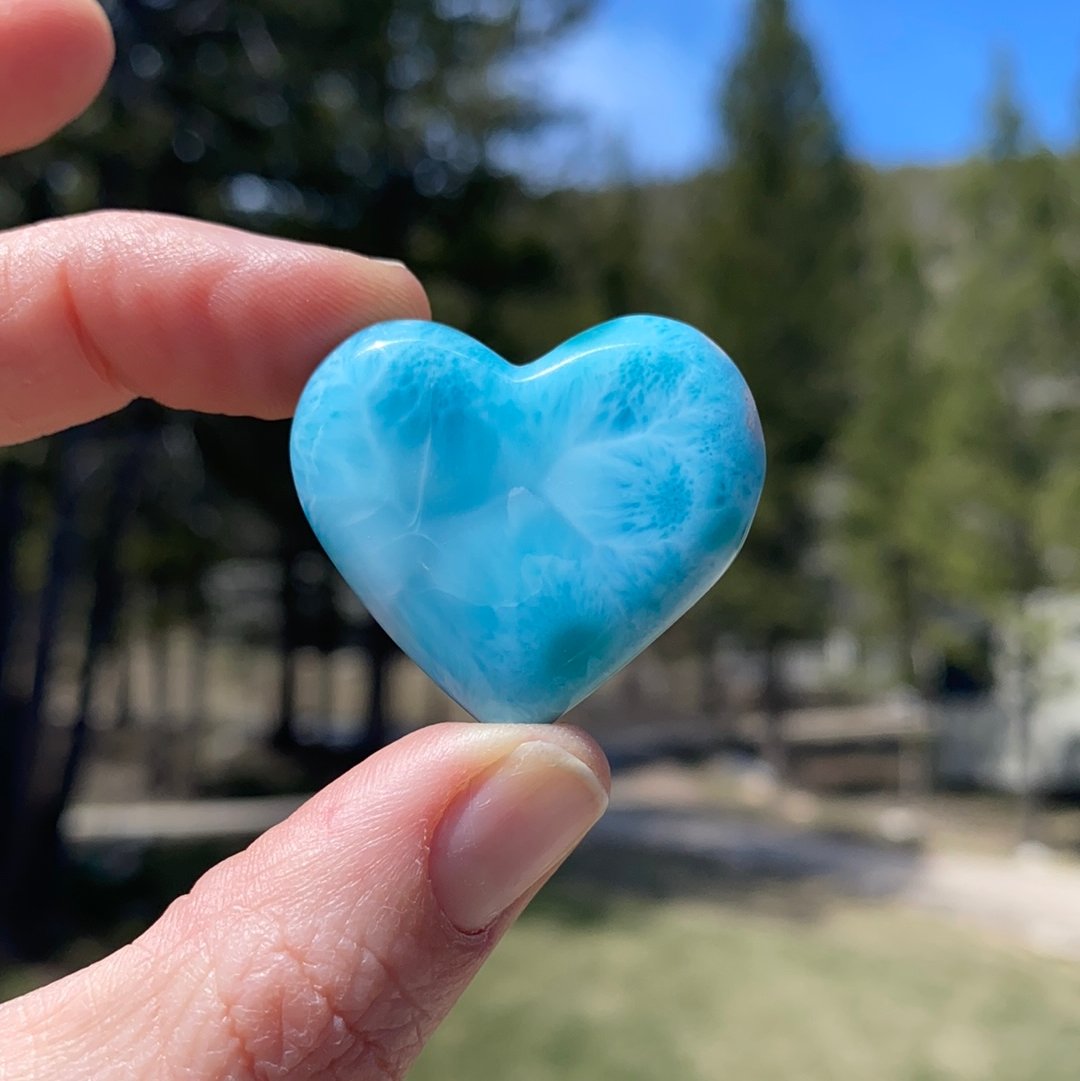 Blue Larimar Heart - 128E - Starseed Collective